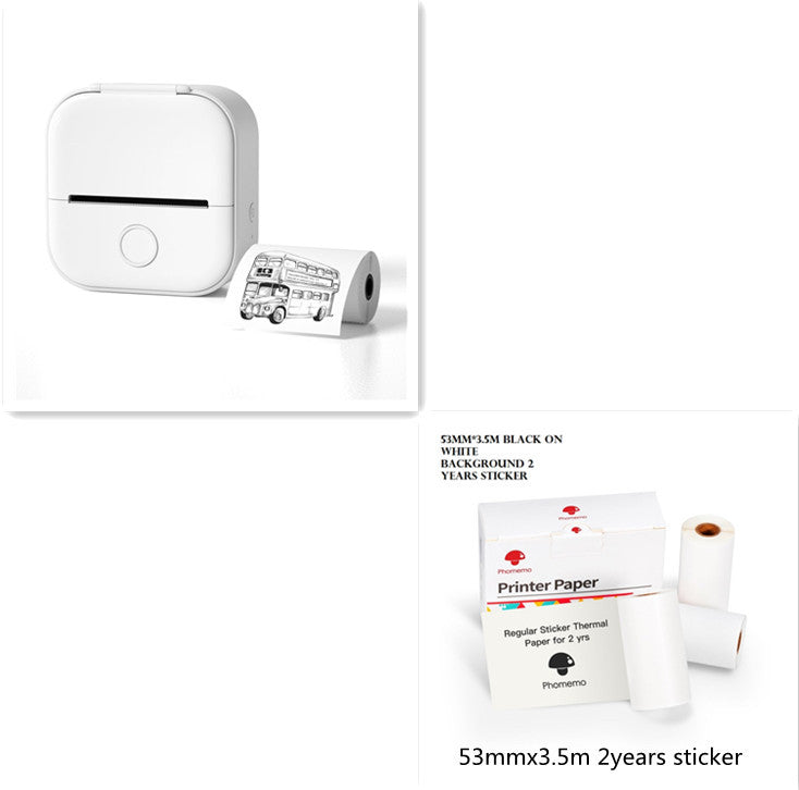 Portable Mini Thermal Label Printer Home Photo Printer Student Wrong Question Printer Bluetooth-compatible Mini Label Printer Price Tag - happyshop365247