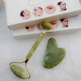 Natural Powder Crystal Jade Roller Beauty Face-lifting Double-head Massager - happyshop365247