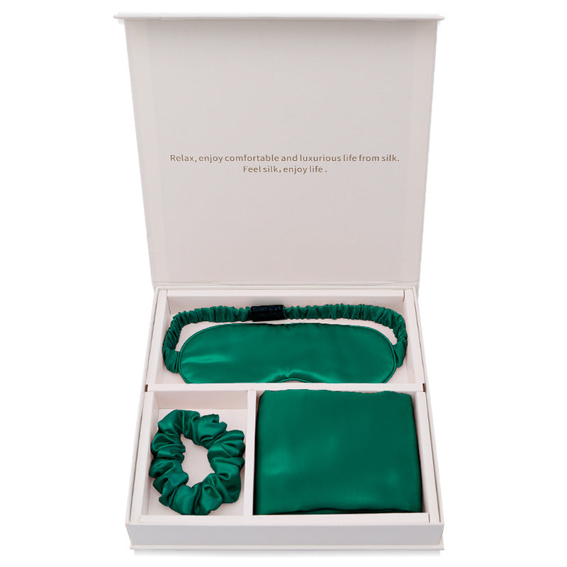 Silk Real Silk Eye Mask, Hair Loop Pillowcase - happyshop365247