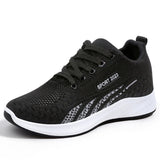 Spring and Autumn flat-bottomed woven mesh shoes for women's casual soft soles and lightweight running shoes