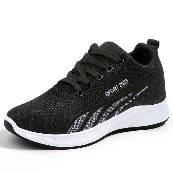 Spring and Autumn flat-bottomed woven mesh shoes for women's casual soft soles and lightweight running shoes
