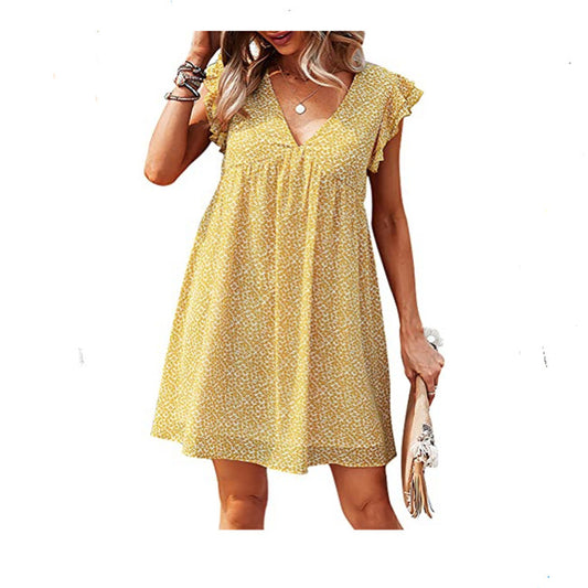 Loose Women's Dresses V-neck Sexy Skirts Amazon Summer New Products - happyshop365247