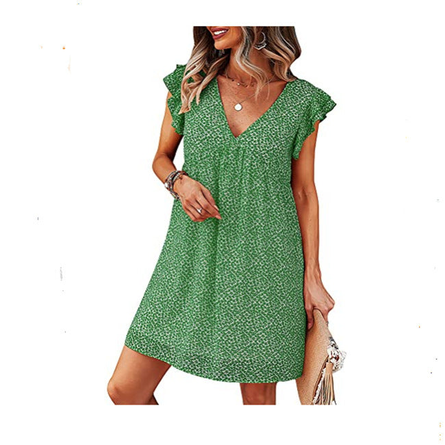 Loose Women's Dresses V-neck Sexy Skirts Amazon Summer New Products - happyshop365247