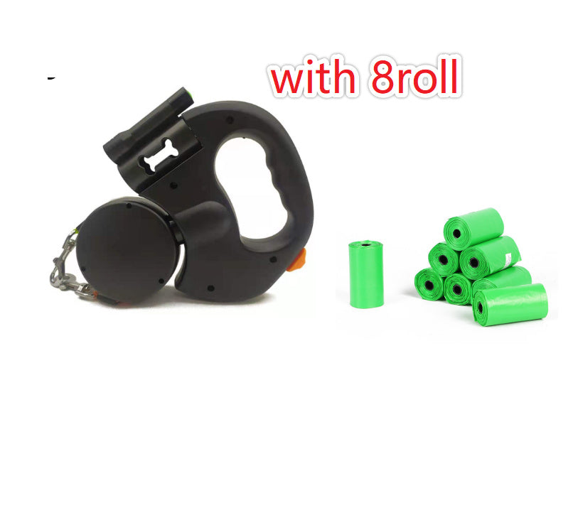 Retractable Dog Leash For Small Dogs Reflective Dual Pet Leash Lead 360 Swivel No Double Dog Walking Leash With Lights Pet Products - happyshop365247
