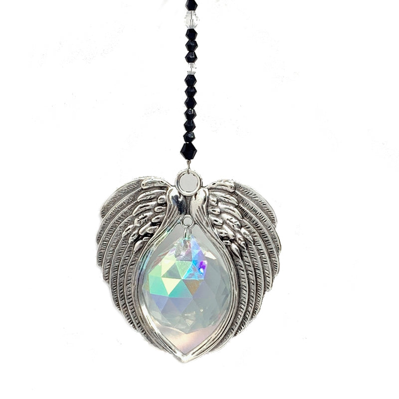 Angel Wings Metal Car Pendant Crystal Decorative Pendant