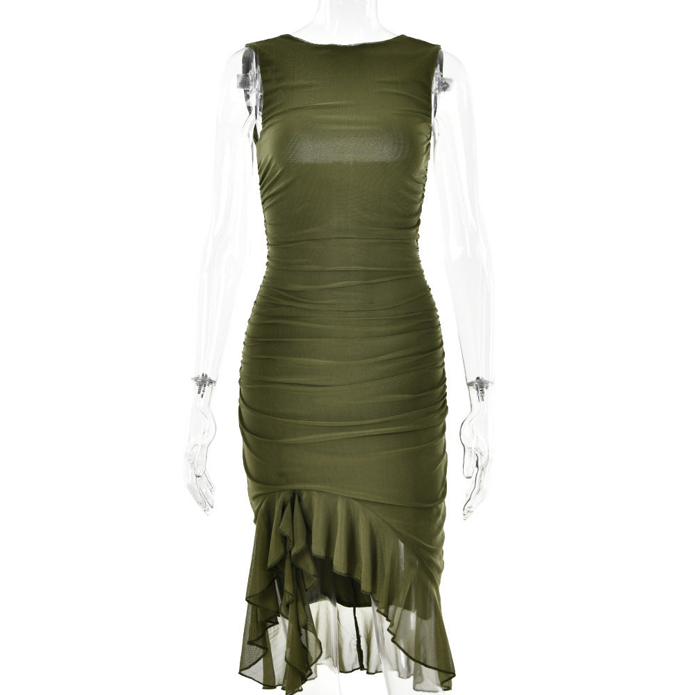 Summer Slim Skinny Sleeveless Dress For Women Fashion Party Club Dresses - happyshop365247