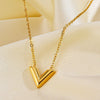 Gold-plated Stainless Steel V-shaped Jewelry Set