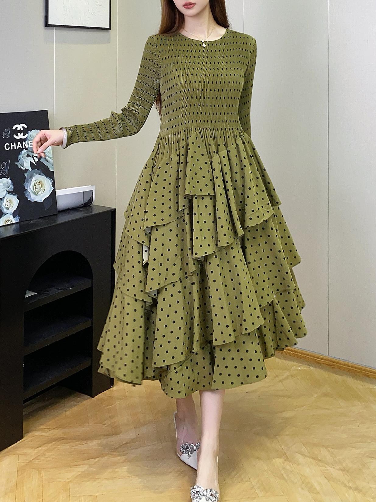 Long Sleeve A- Line Skirt Slimming Fall Women's Clothing - happyshop365247