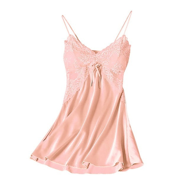 Pijamas Women Pajamas Sexy Lingerie Satin Pajamas Lace Night - happyshop365247
