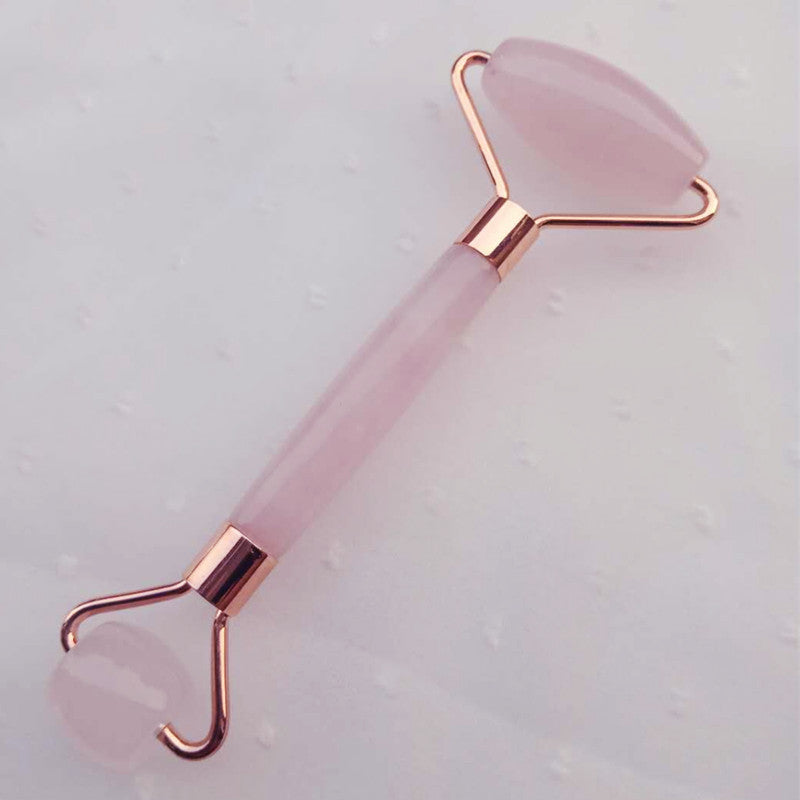 Natural Powder Crystal Jade Roller Beauty Face-lifting Double-head Massager - happyshop365247