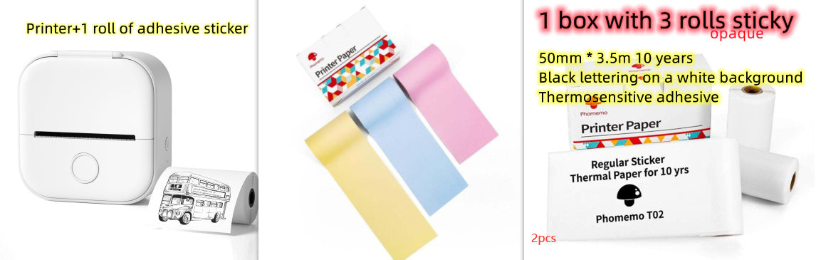 Portable Mini Thermal Label Printer Home Photo Printer Student Wrong Question Printer Bluetooth-compatible Mini Label Printer Price Tag - happyshop365247