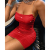 Women Fashion Spaghetti Strap Mini Dress Slip Dress Women Sexy - happyshop365247