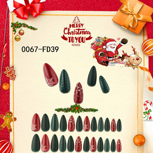 Christmas Nails Nail Tip Wear Supplies - happyshop365247