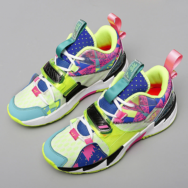 Flying Woven Surface Youth Basketball Shoes High-top Men And Women - happyshop365247