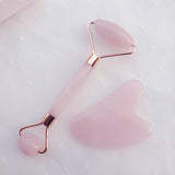 Natural Powder Crystal Jade Roller Beauty Face-lifting Double-head Massager - happyshop365247