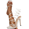 Strappy high-heeled Roman sandals for women, slender heels, the same style as celebrities, versatile snake-shaped entwined high heels
