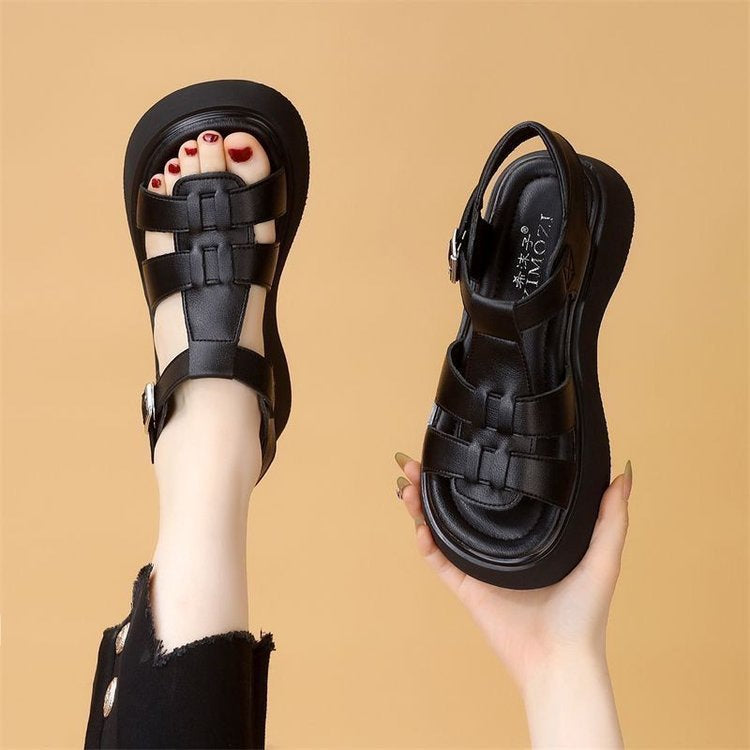 Super popular high-end ss for women, thick-soled height-increasing sandals for women, summer outdoor wear - happyshop365247