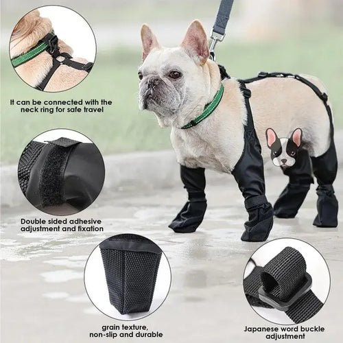 Waterproof Dog Shoes Adjustable Dog Boots Pet Breathbale Shoes For Outdoor Walking Soft French Dog Shoes Pets Paws Protector Pet Products - happyshop365247