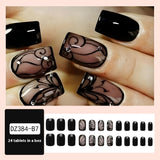 Dark Ins Style Black Vine Wearing Nails And Nails - happyshop365247
