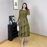 Long Sleeve A- Line Skirt Slimming Fall Women's Clothing - happyshop365247
