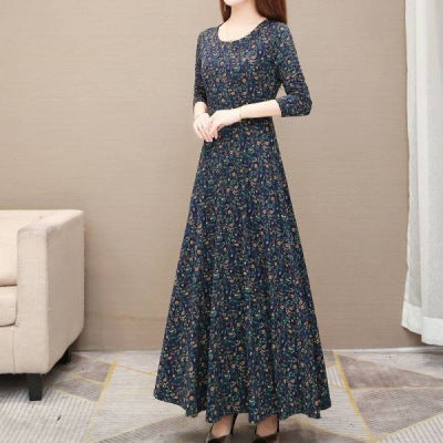 Dress Mother Dress Big Swing Dress Noble Long Skirt Women - happyshop365247
