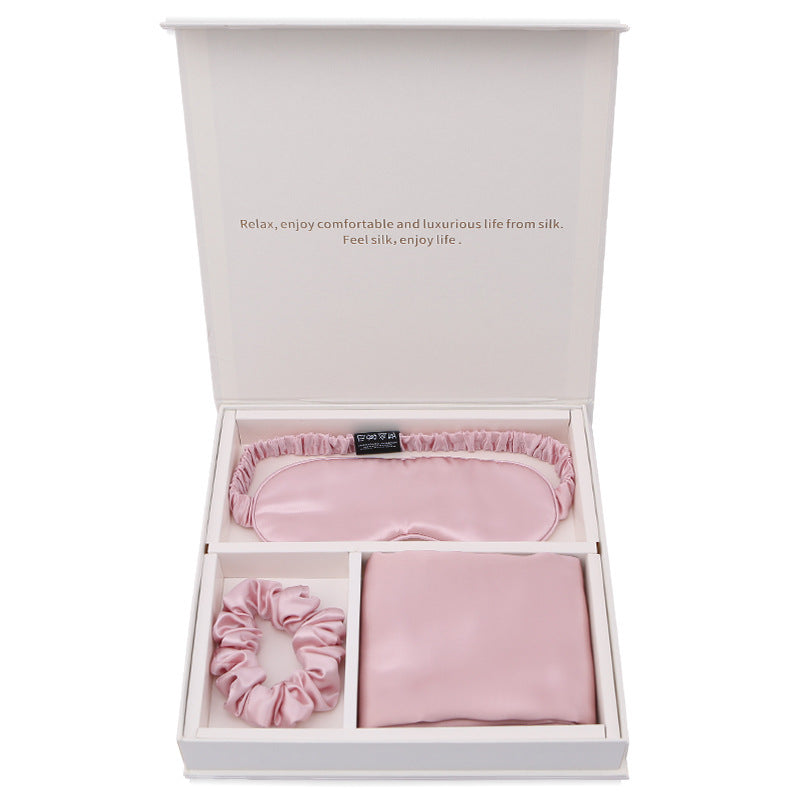 Silk Real Silk Eye Mask, Hair Loop Pillowcase - happyshop365247