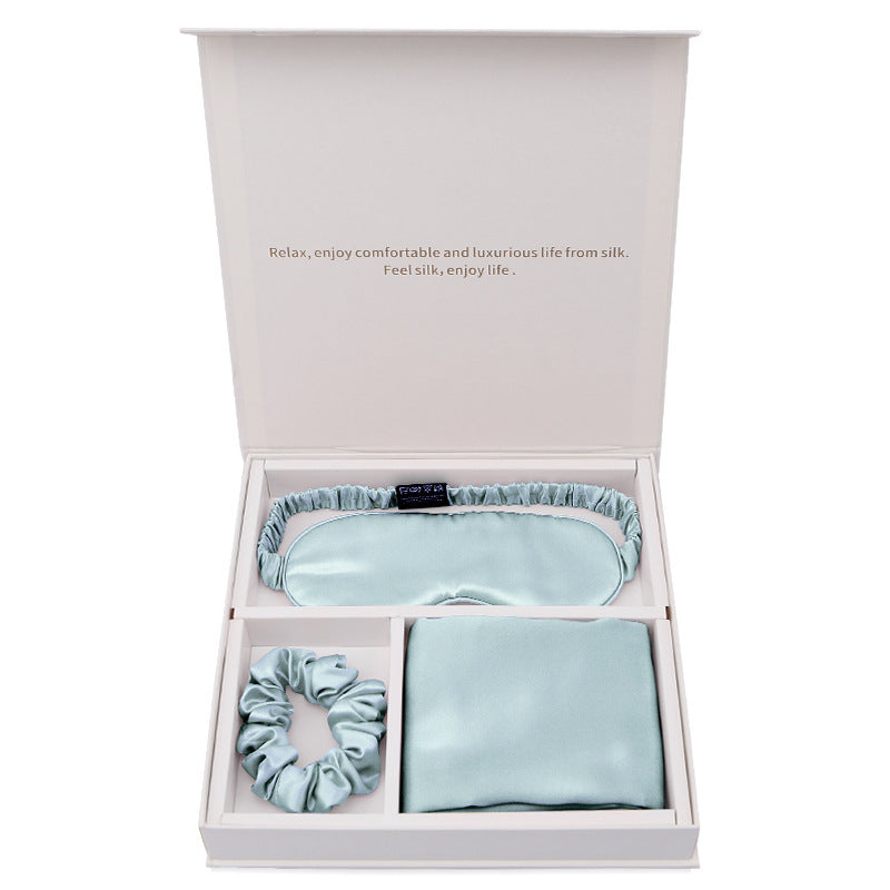 Silk Real Silk Eye Mask, Hair Loop Pillowcase - happyshop365247