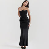 Slim Tube Top Long Dress Sexy Fashion Bandeau Backless Party Evening Dresses For Women Clothing - happyshop365247