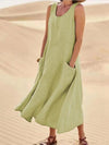 Summer Sleeveless Long Dress With Pockets Fashion Casual Loose Dresses Women's Clothing - happyshop365247