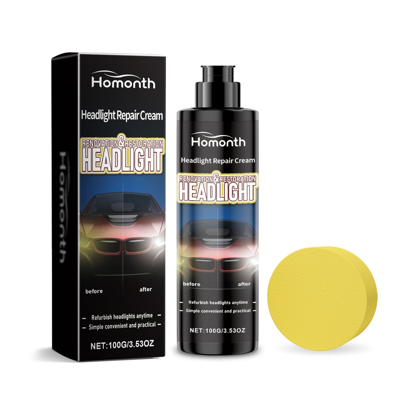Car Headlight Scratches Repair Paste Fill