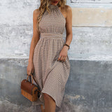 Fashion Women Dress High Waist Plaid Dress - happyshop365247