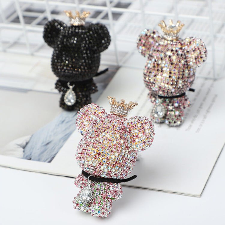 Creative Diamond-studded  Bear Perfume Clip For Car Air Outlet