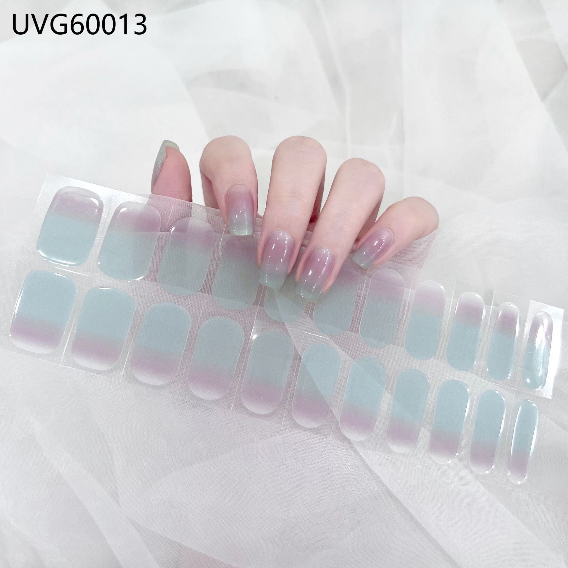 Blush Nail Stickers Uv Semi-baked Gel - happyshop365247