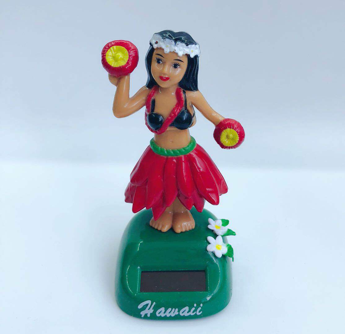 Solar Swing Hawaiian Girl Car Accessories
