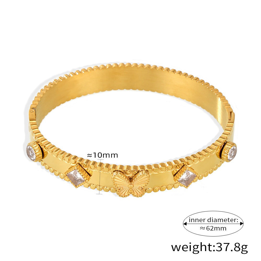 18K gold butterfly with texture design exquisite high-end bracelet - happyshop365247