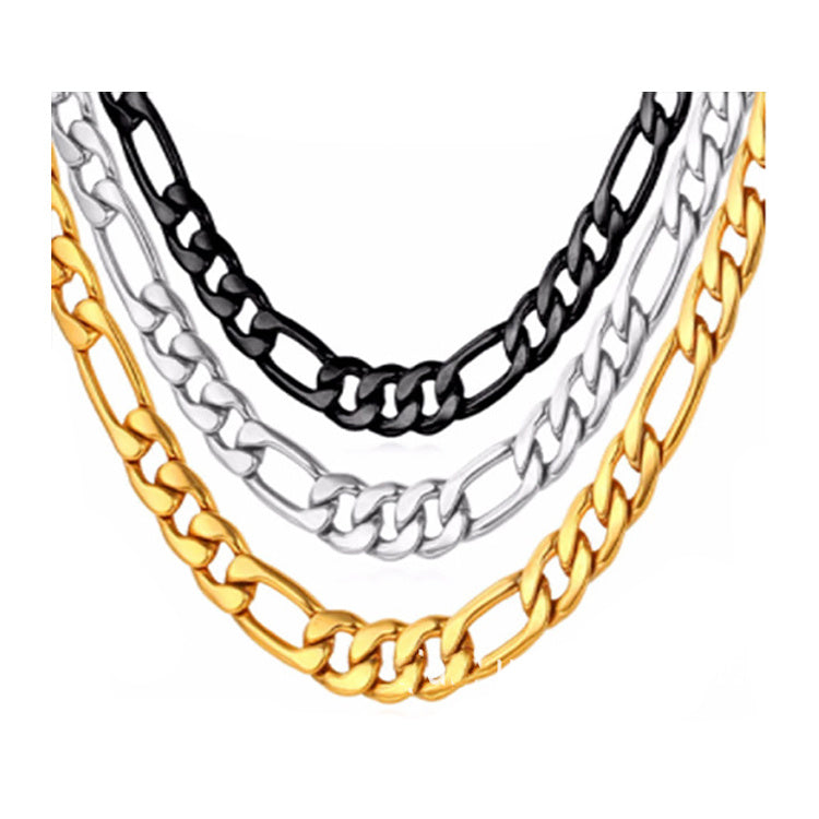 Stainless Steel Titanium Figaro Jewelry Chain - happyshop365247