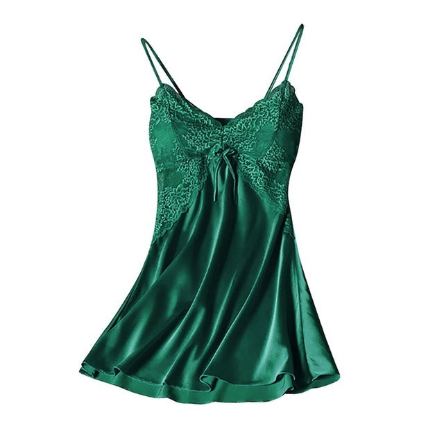 Pijamas Women Pajamas Sexy Lingerie Satin Pajamas Lace Night - happyshop365247