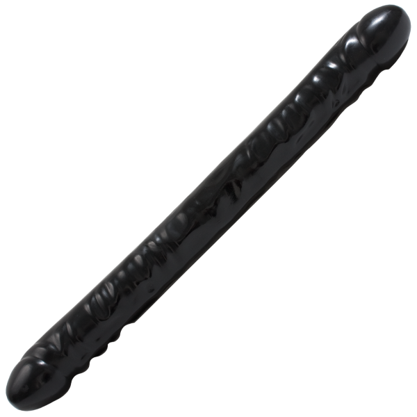 Double Header Veined Dong 18 Inch Black - happyshop365247