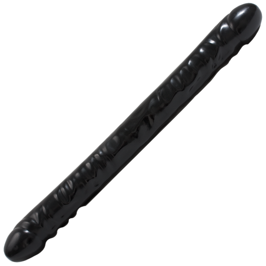 Double Header Veined Dong 18 Inch Black - happyshop365247