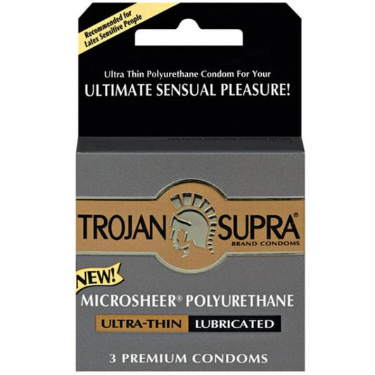 Trojan Supra Microsheer Polyurethane Condoms 3 Pack - happyshop365247