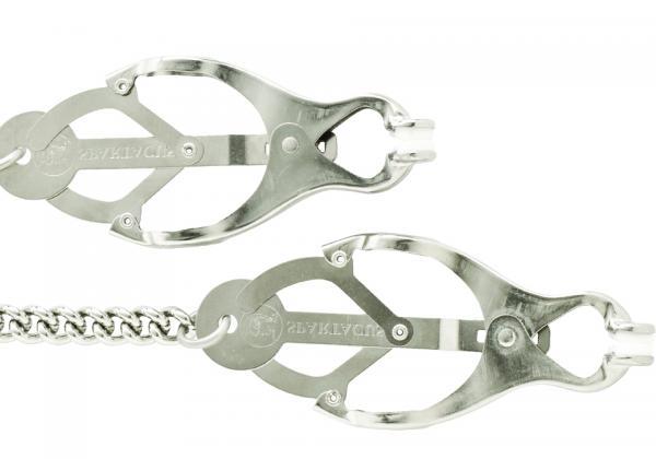 Endurance Butterfly Nipple Clamps With Link Chain - Silver - happyshop365247