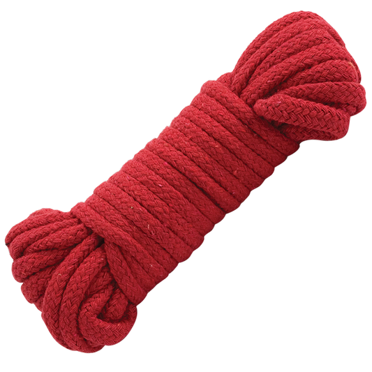 Japanese Style Bondage Rope Cotton Red 32 Feet - happyshop365247