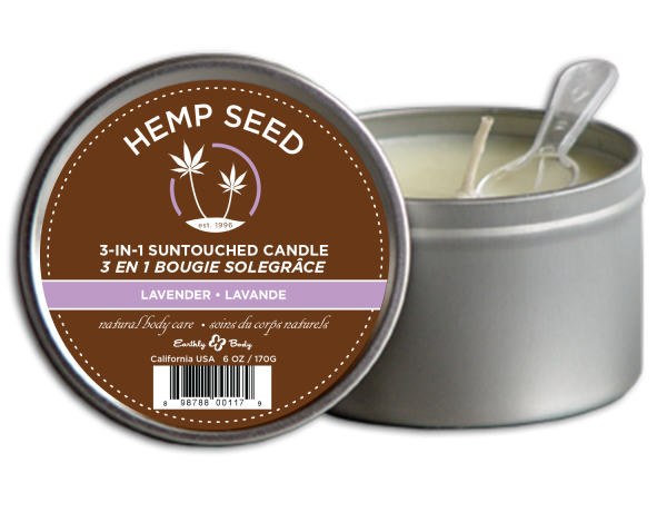 Earthly Body 3 In 1 Massage Candle Lavender 6oz - happyshop365247