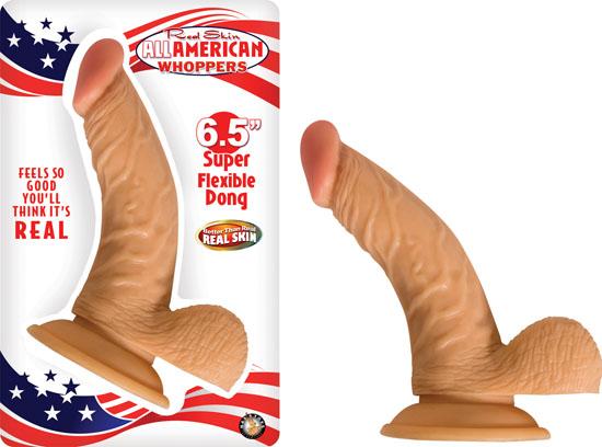 All American Whopper With Balls 6.5 Inches Dildo Beige - happyshop365247