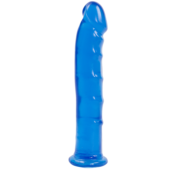 Jelly Jewels Dong With Suction Cup 8 Inch - Blue - happyshop365247