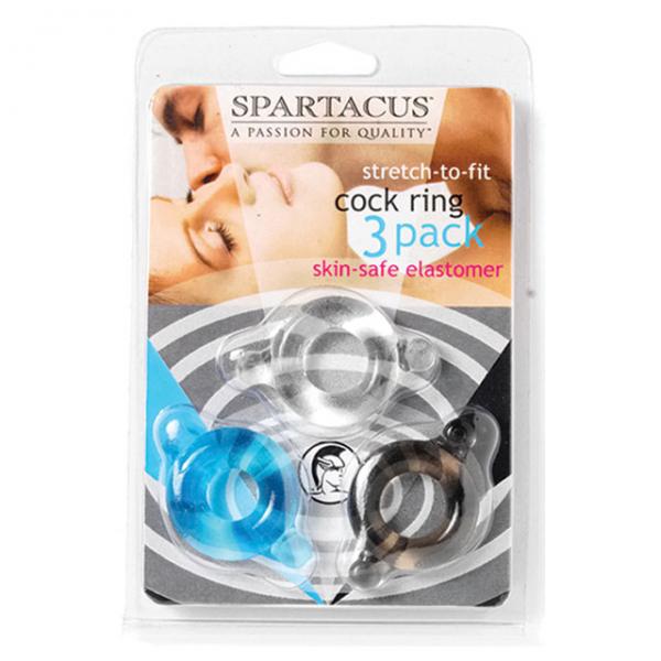 Elastomer Cock Ring (blk,blu,clr/3) - happyshop365247