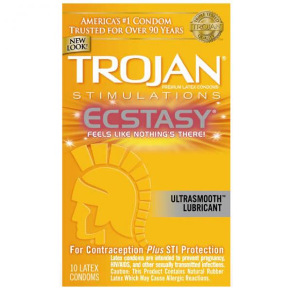 Trojan Ecstasy Ultra Ribbed Condoms With Ultrasmooth Lubricant - happyshop365247