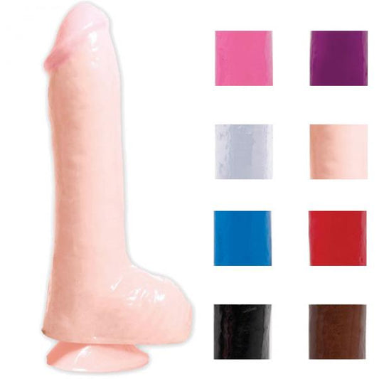 Basix Rubber Works - 9in. Dong With Suction Cup Flesh - happyshop365247