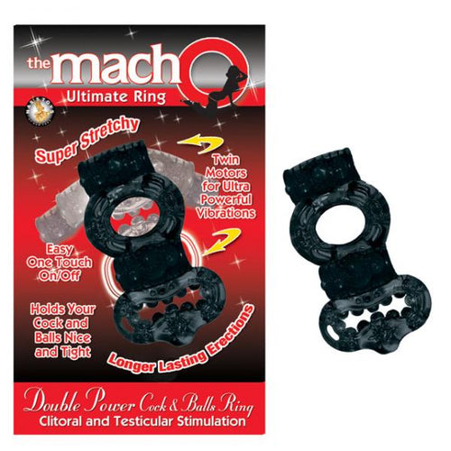 Macho 2x Power Cock/ball Ring (black) - happyshop365247