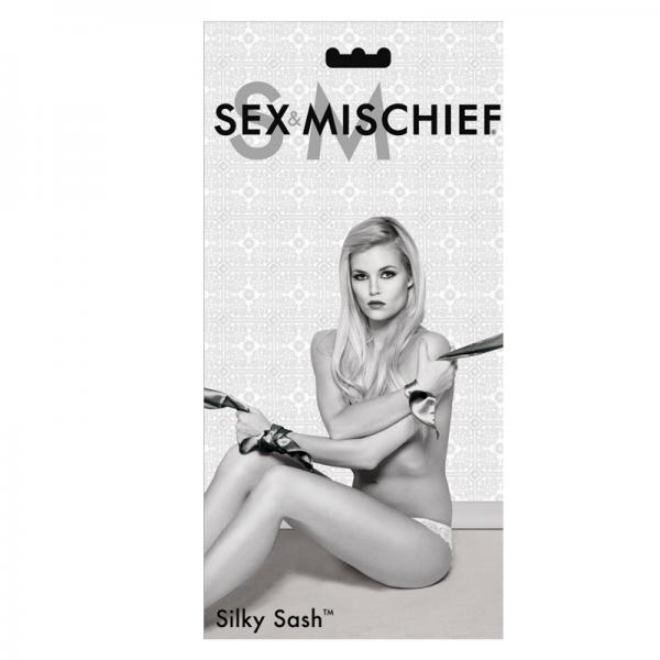 Sex And Mischief Silky Sash Restraints Black - happyshop365247